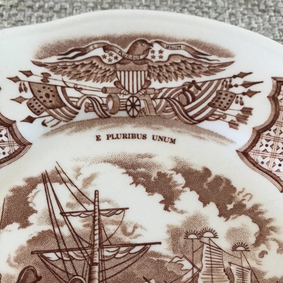 Vintage 1960s Alfred Meakin Fair Winds 7” Plate, Copper Engravings - Picture 2 of 5